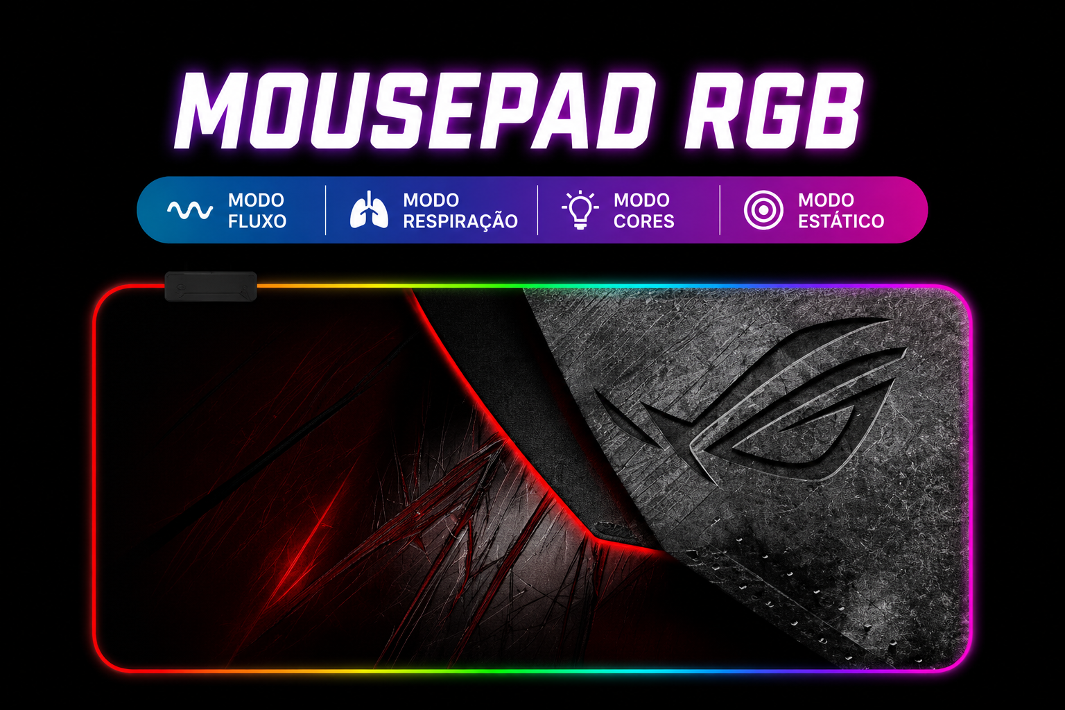 Mousepad Gamer RGB Extra Grande LED para Setup Premium