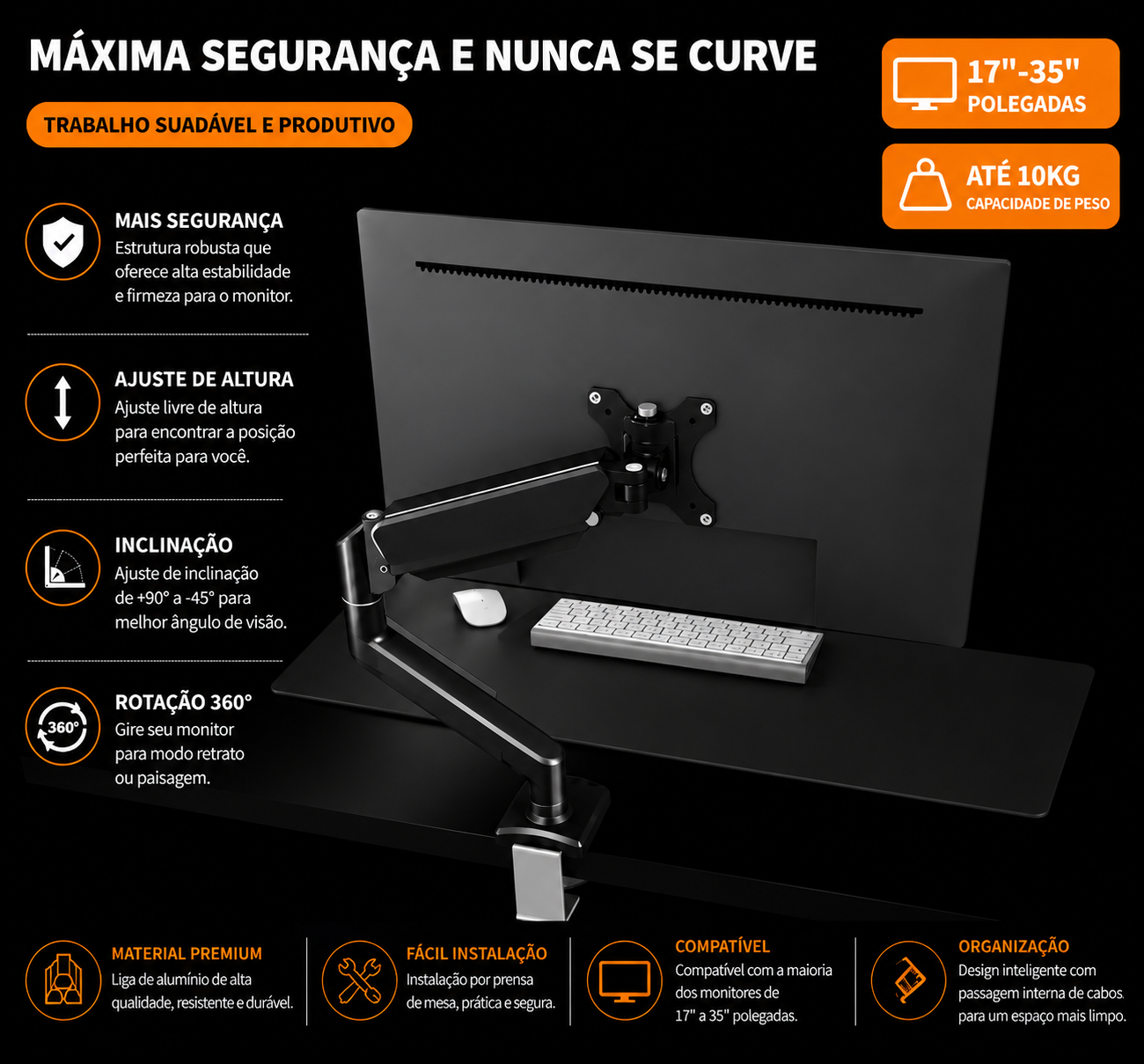 Suporte Articulado Premium Para Monitor Gamer