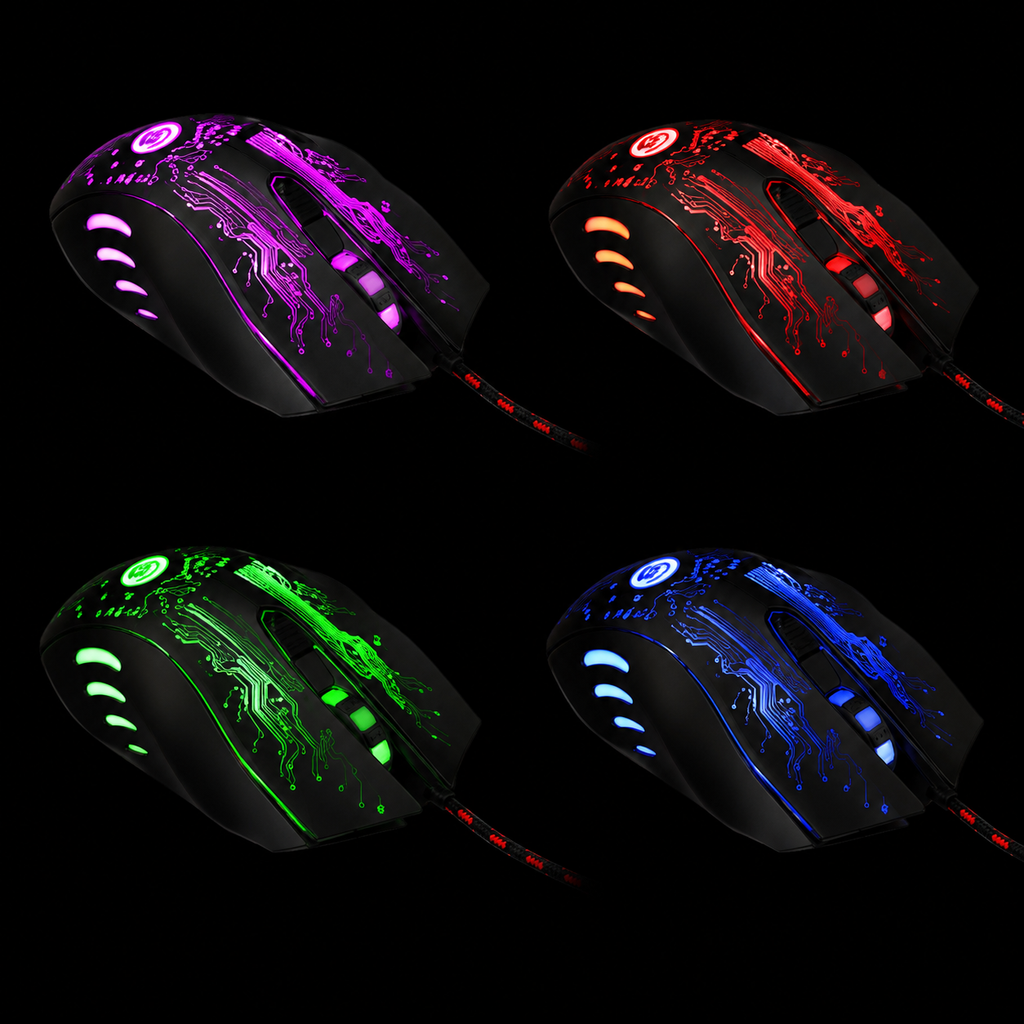 Mouse Gamer E-Sports com Fio – RGB Alta Performance