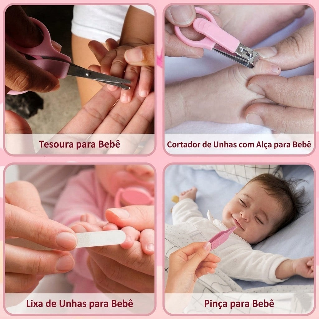 Kit Higiene Completo para Bebê – 13 Peças Essenciais com Estojo Portátil
