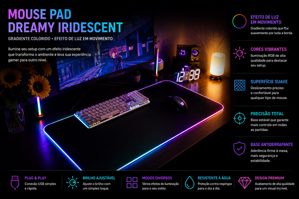 Mousepad Gamer RGB Extra Grande