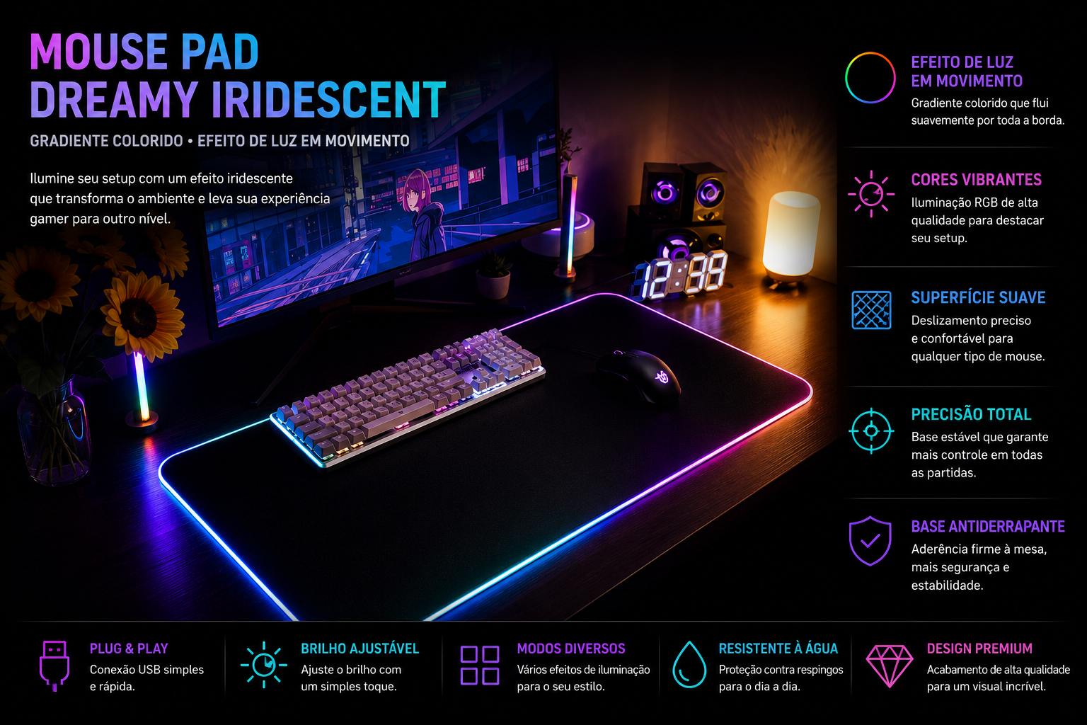 Mousepad Gamer RGB Extra Grande