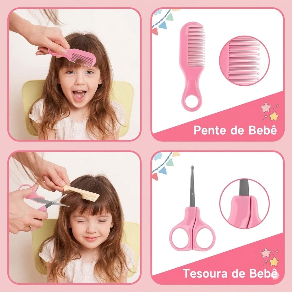 Kit Higiene Completo para Bebê – 13 Peças Essenciais com Estojo Portátil
