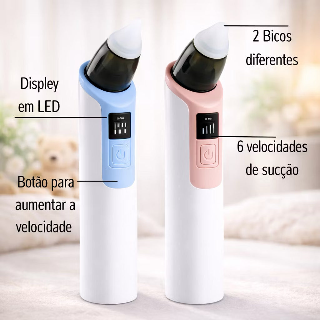 Aspirador Nasal Elétrico para Bebê | Sem Dor | 6 Níveis | Recarregável USB