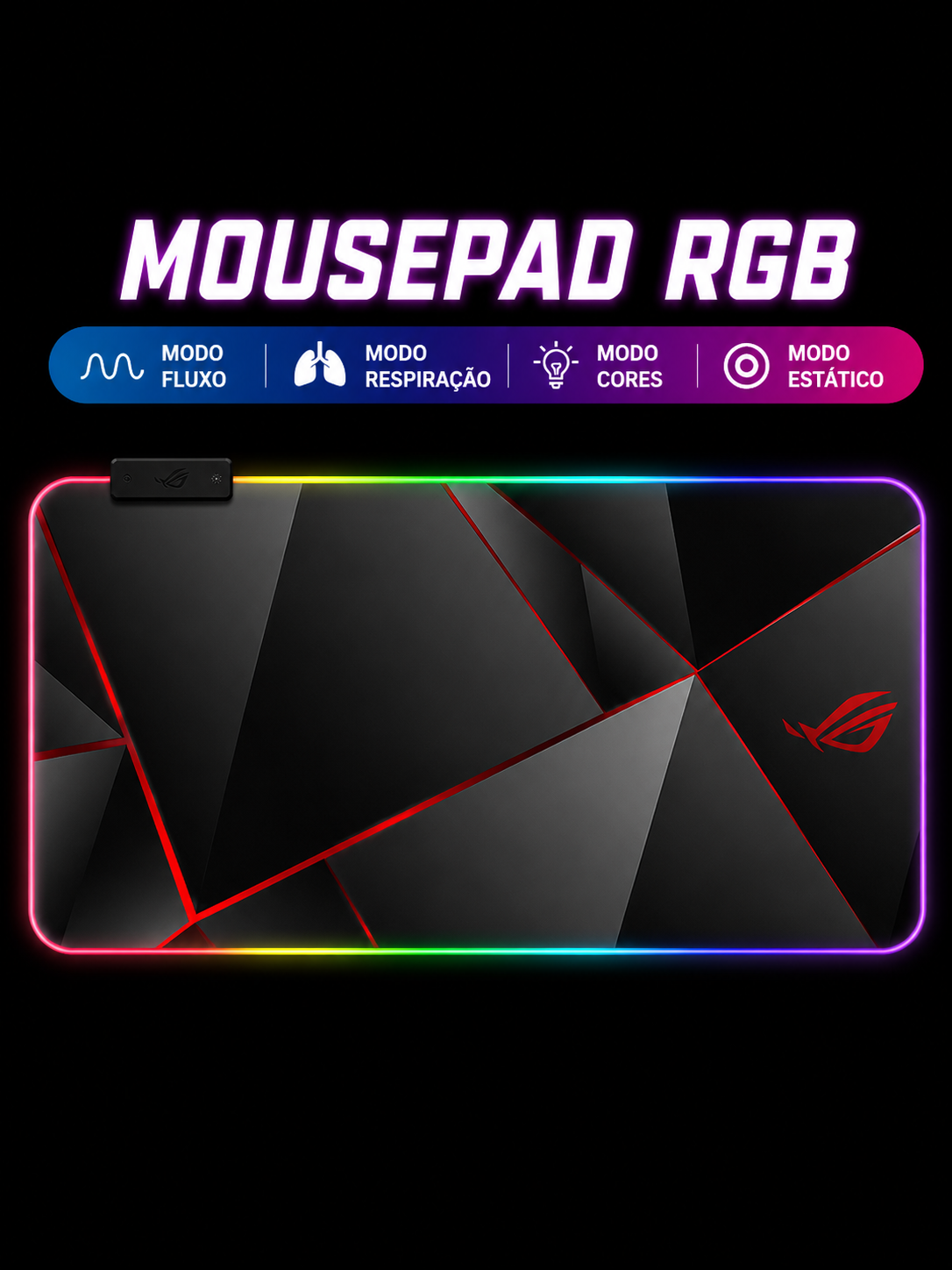 Mousepad Gamer RGB Extra Grande LED para Setup Premium