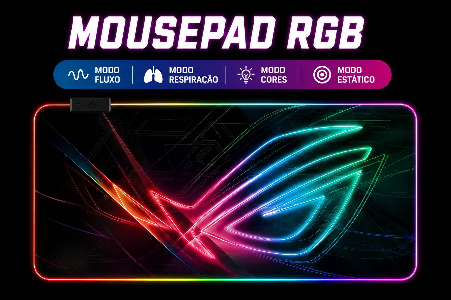 Mousepad Gamer RGB Extra Grande LED para Setup Premium