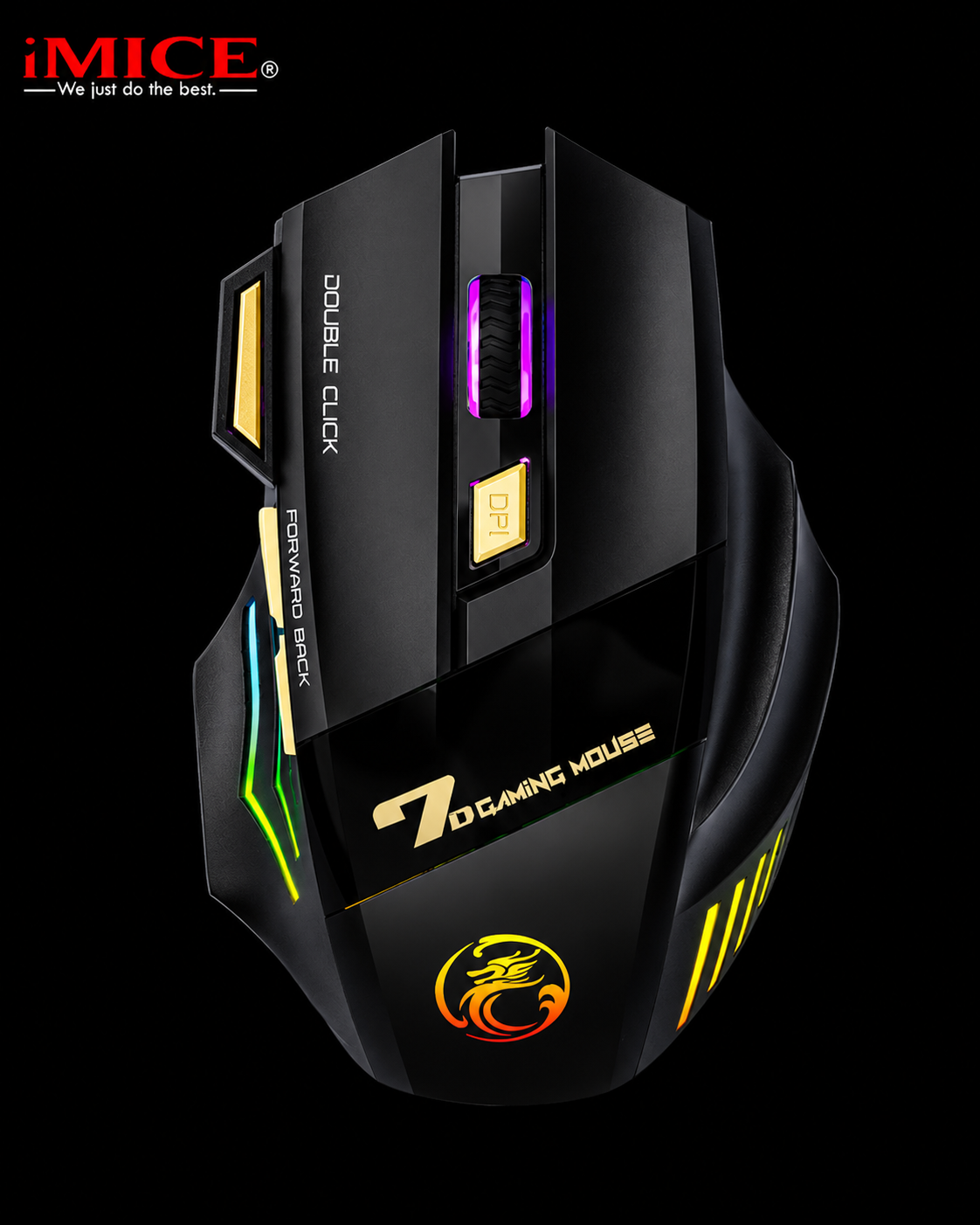 Mouse Gamer Sem Fio RGB Recarregável – Clique Silencioso 2.4G