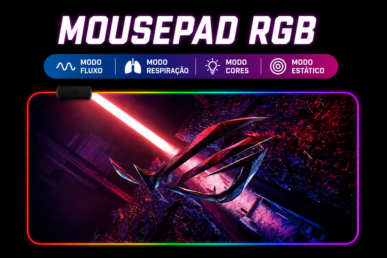 Mousepad Gamer RGB Extra Grande LED para Setup Premium