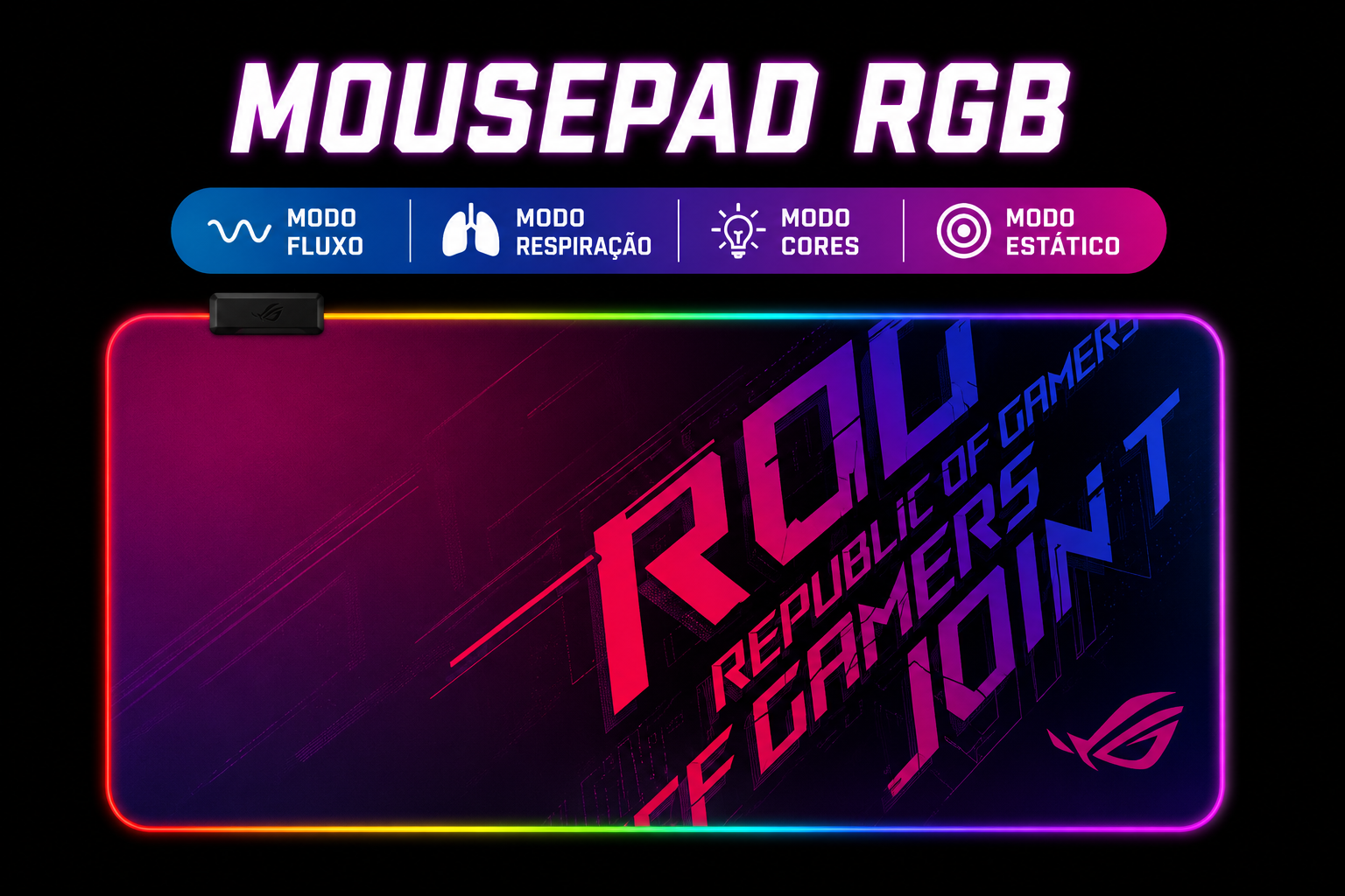 Mousepad Gamer RGB Extra Grande LED para Setup Premium