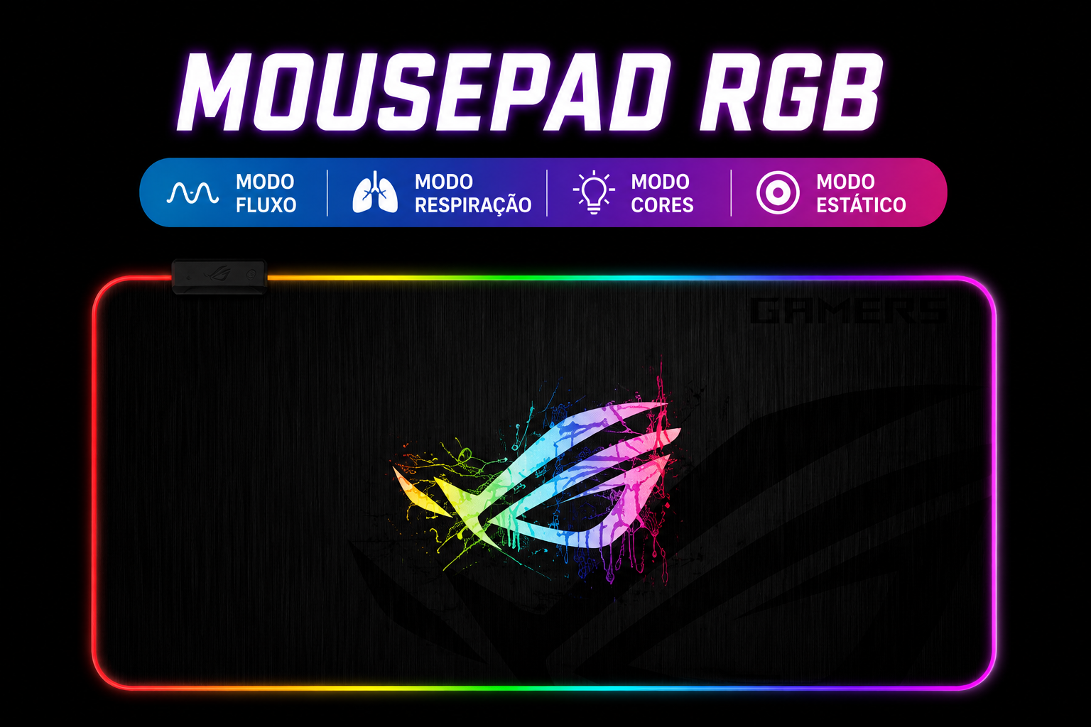 Mousepad Gamer RGB Extra Grande LED para Setup Premium