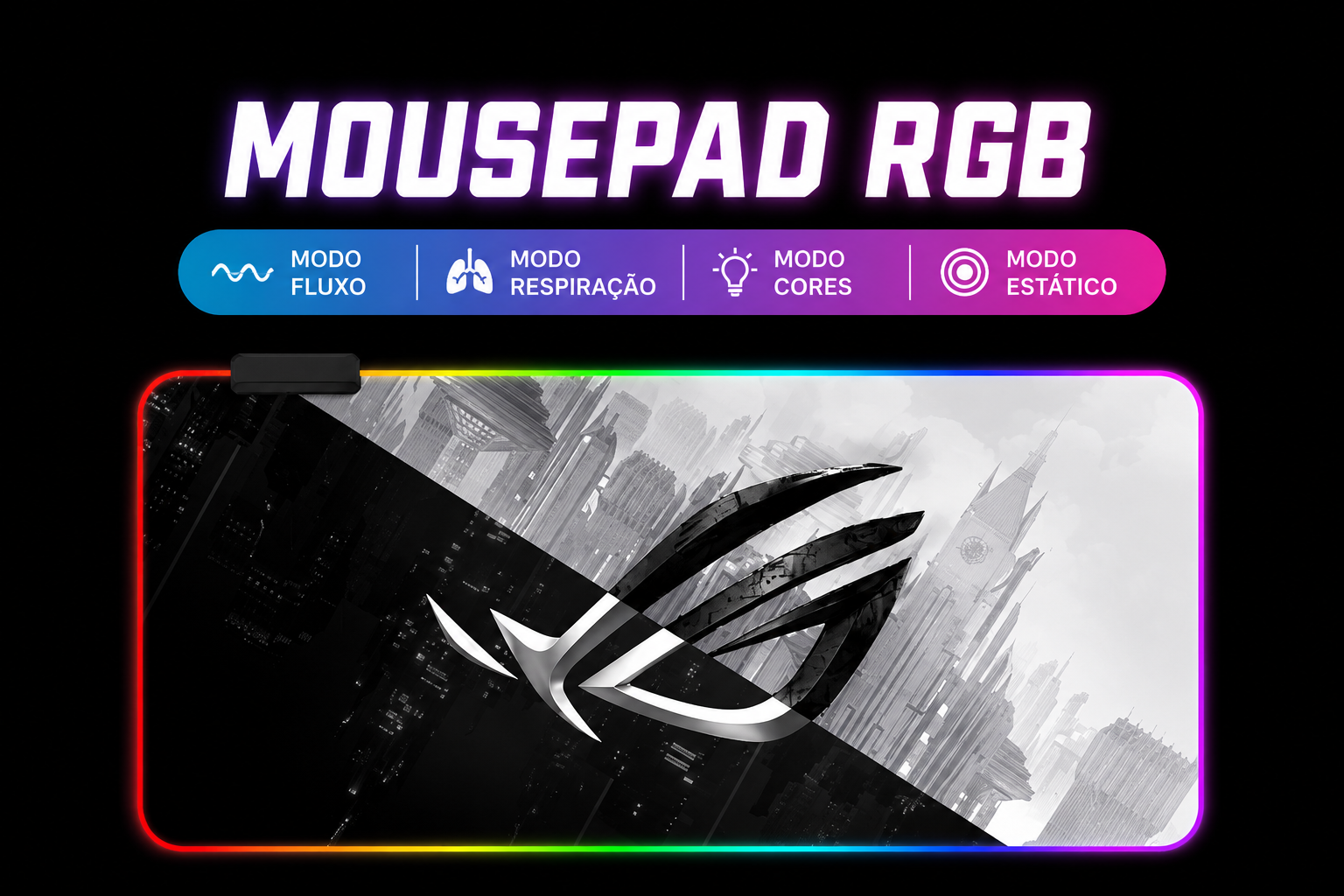 Mousepad Gamer RGB Extra Grande LED para Setup Premium
