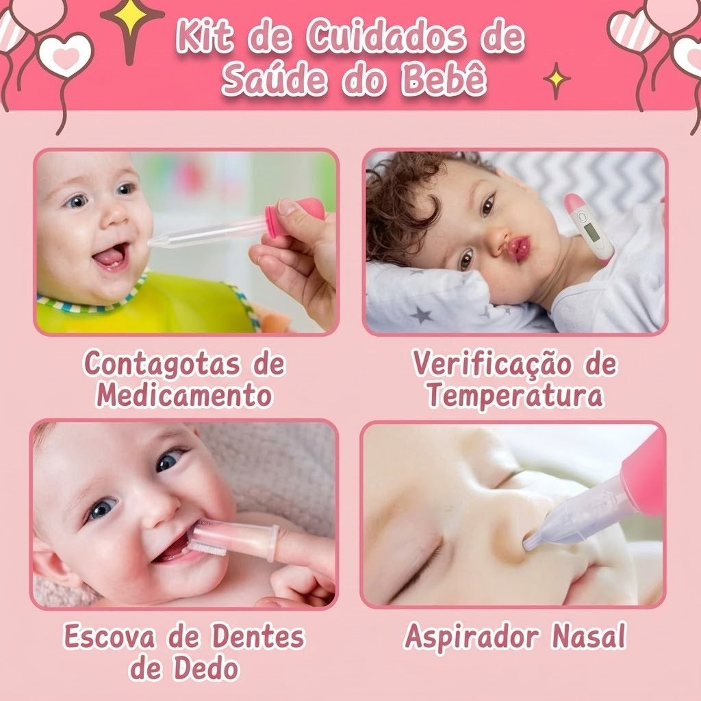 Kit Higiene Completo para Bebê – 13 Peças Essenciais com Estojo Portátil