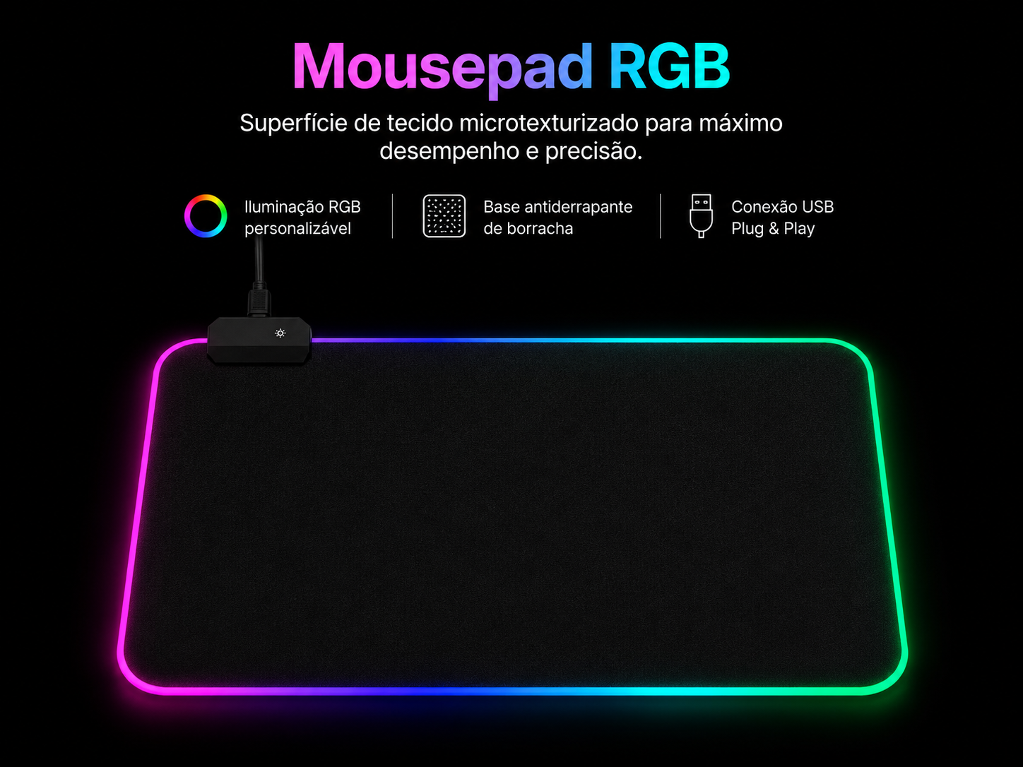 Mousepad Gamer RGB Neon XL