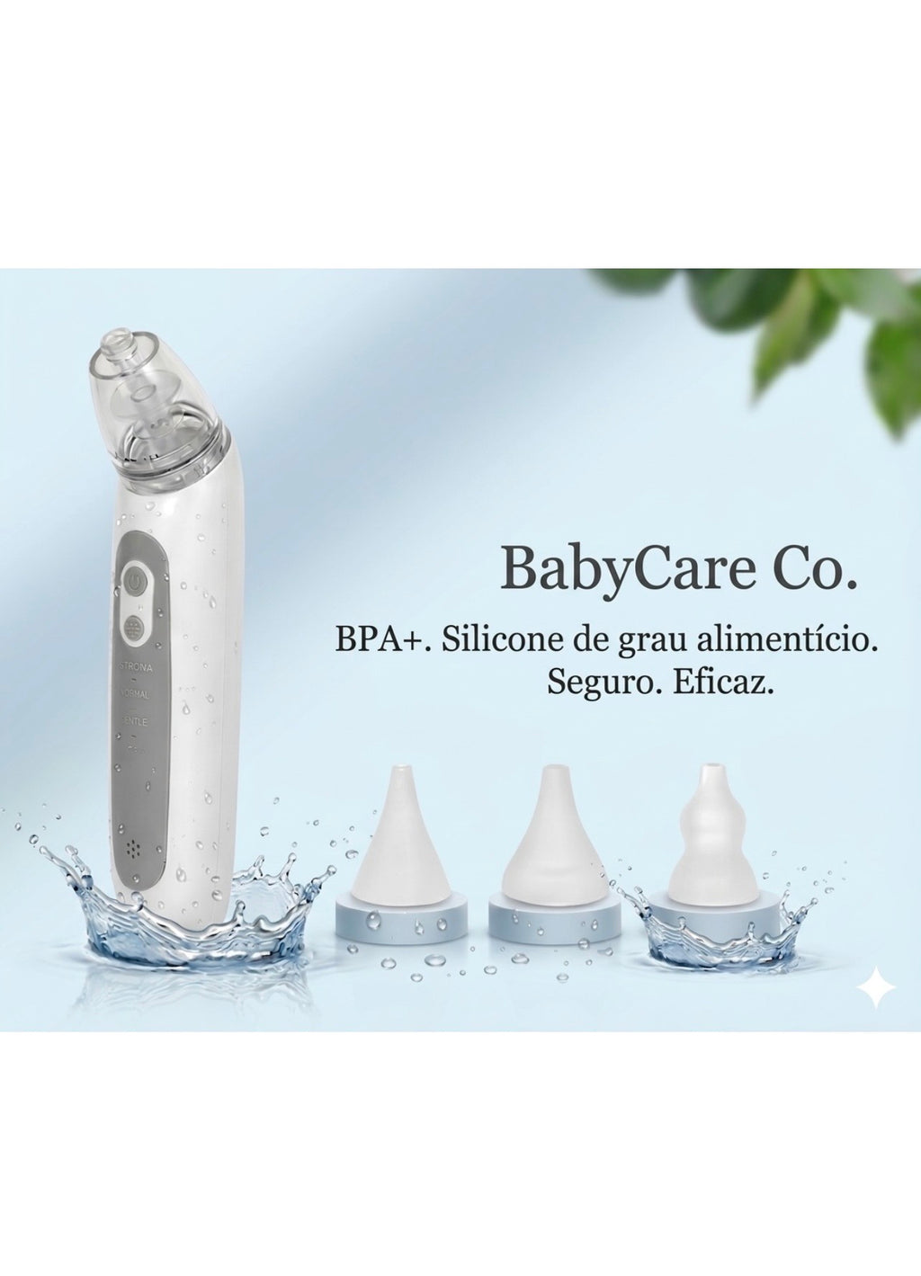 Aspirador Nasal Elétrico para Bebê – Limpeza Suave, Sem Dor e com 3 Níveis de Sucção