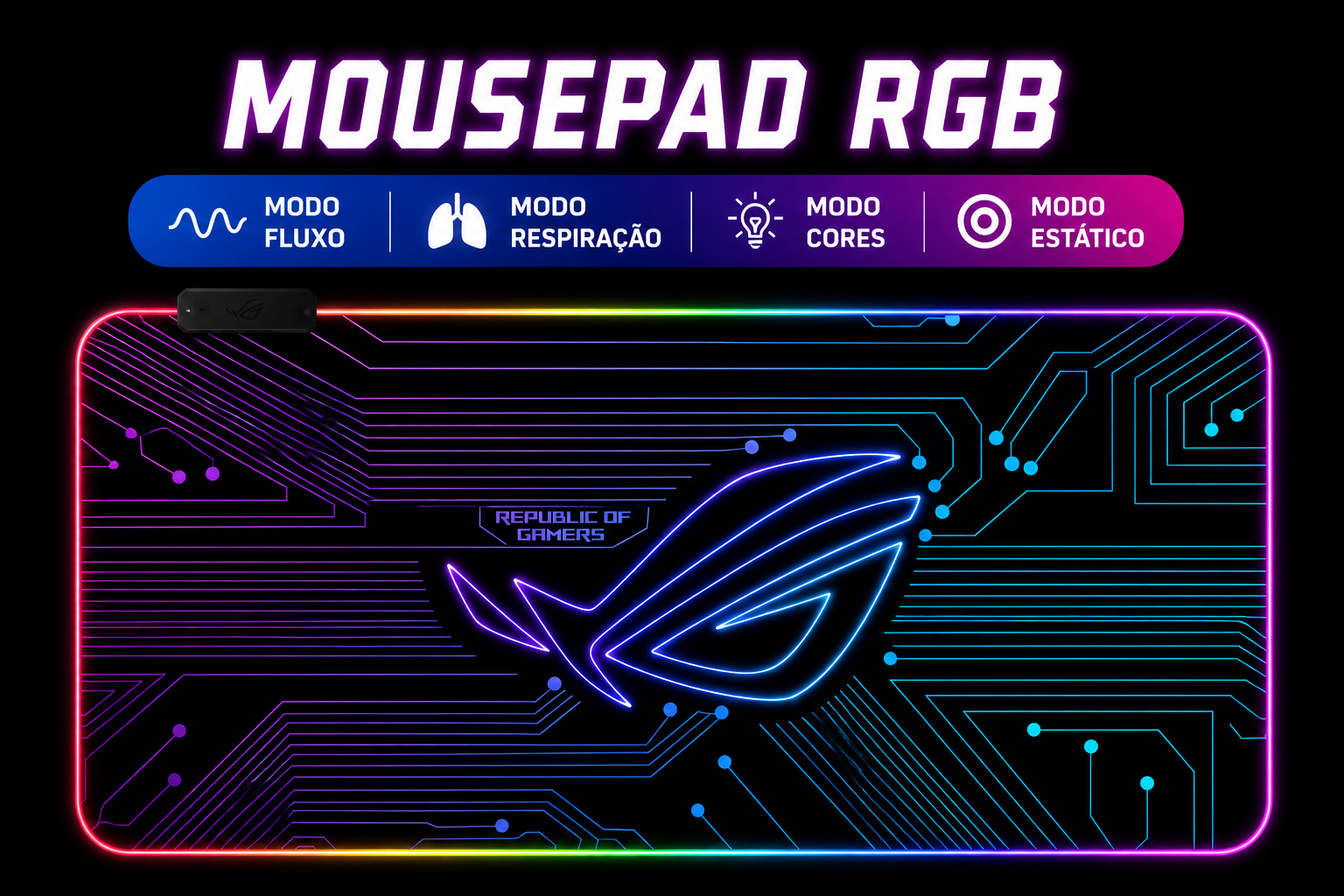Mousepad Gamer RGB Extra Grande LED para Setup Premium