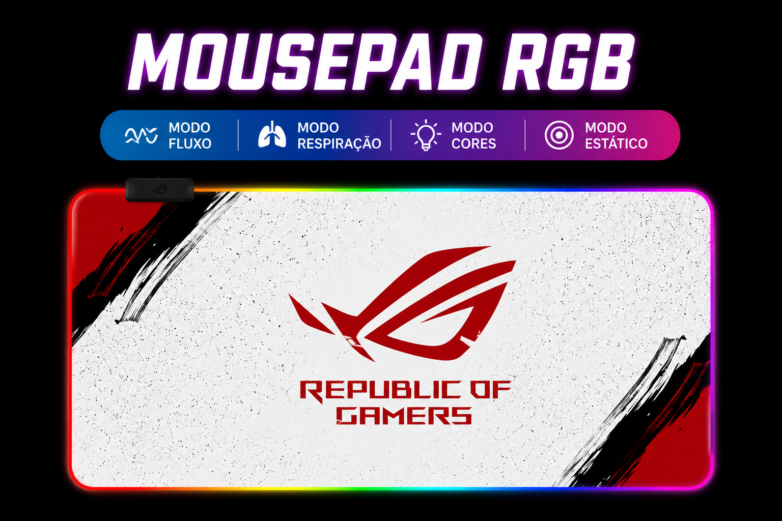 Mousepad Gamer RGB Extra Grande LED para Setup Premium