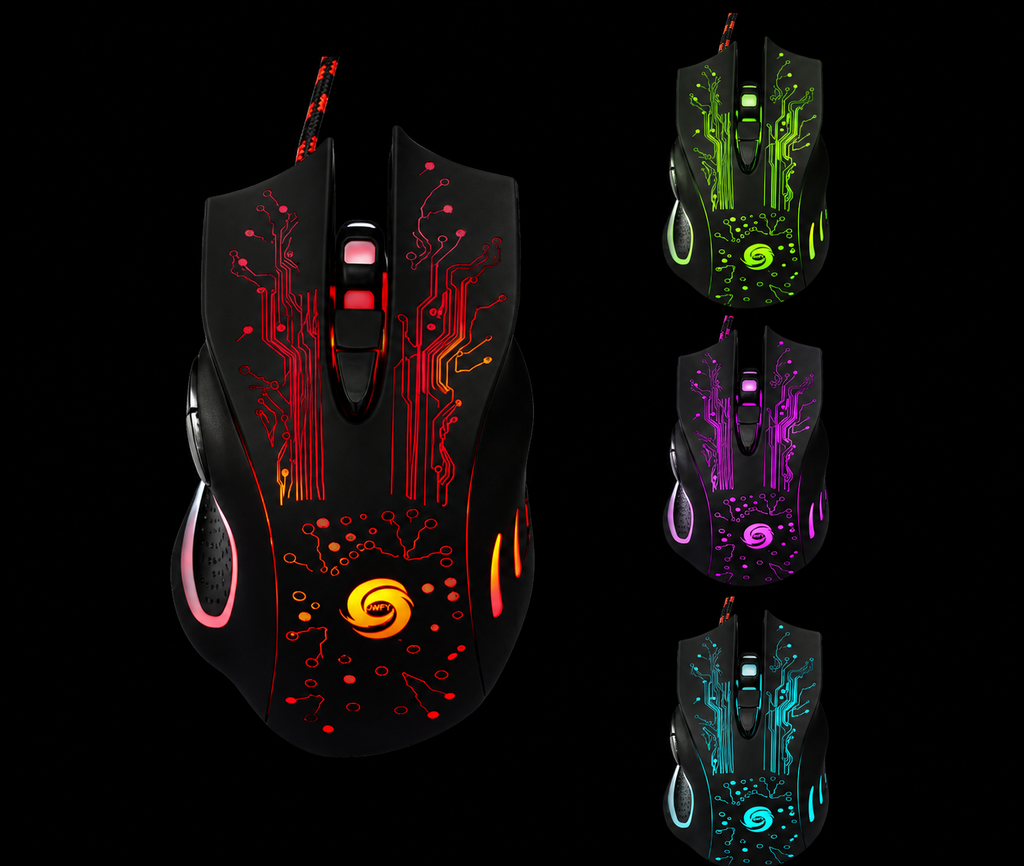 Mouse Gamer E-Sports com Fio – RGB Alta Performance