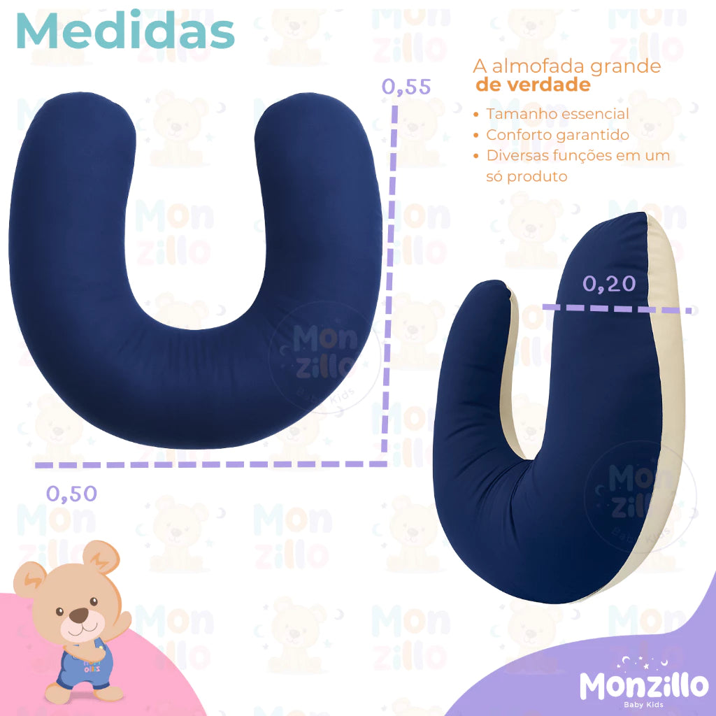 Ninho Redutor de Berço + Almofada de Amamentação 2 em 1 | 100% Conforto | Ajustável | Capa com Zíper
