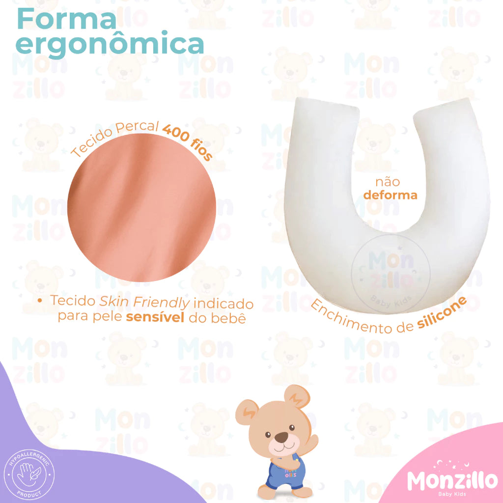 Ninho Redutor de Berço + Almofada de Amamentação 2 em 1 | 100% Conforto | Ajustável | Capa com Zíper