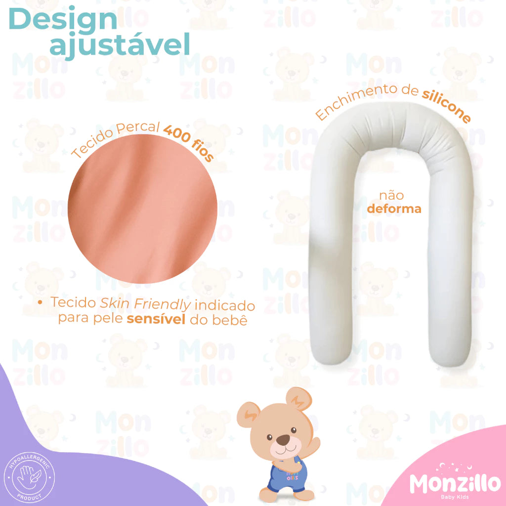 Ninho Redutor de Berço + Almofada de Amamentação 2 em 1 | 100% Conforto | Ajustável | Capa com Zíper